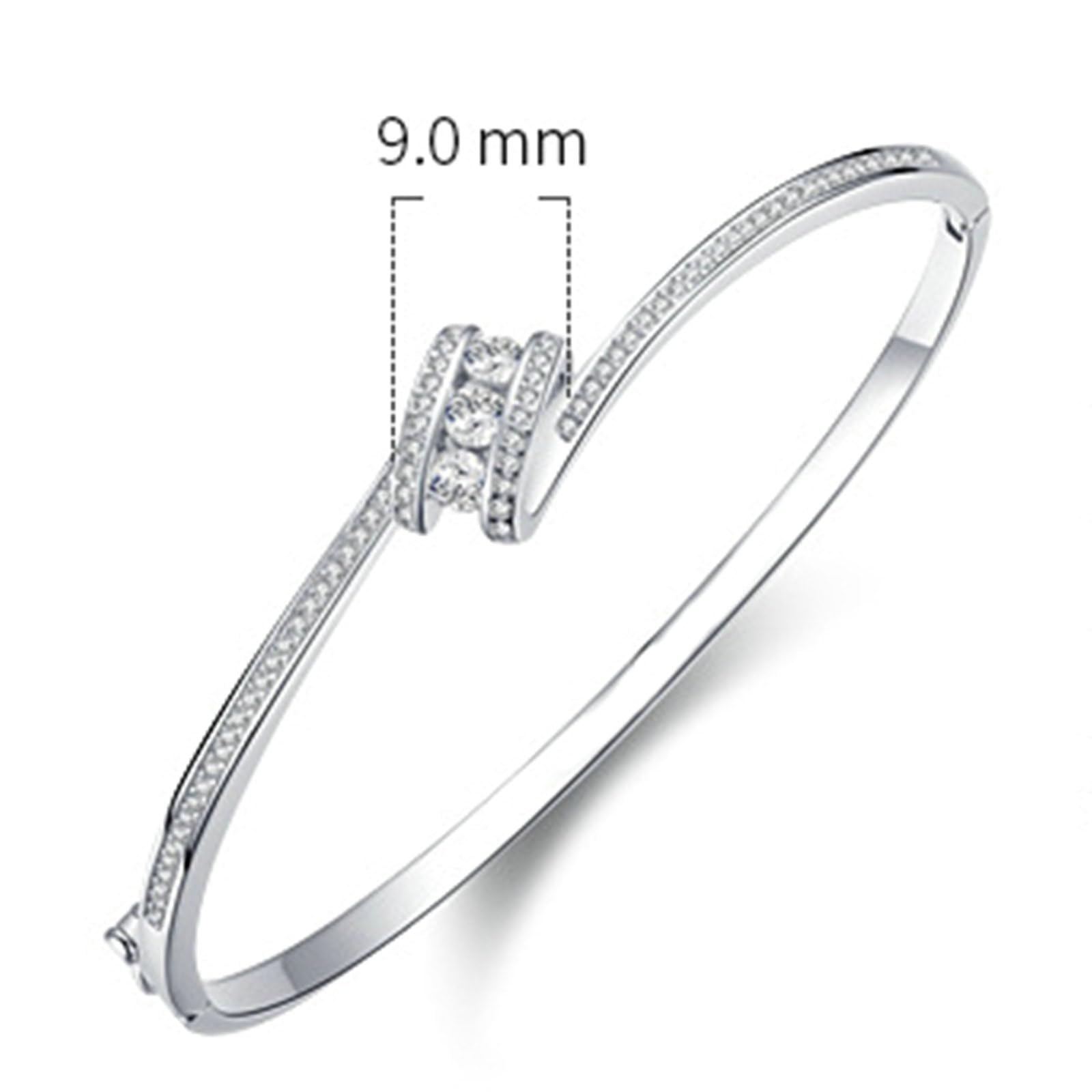 Pulsera de platino 950 para mujer, 54-60 mm de diámetro, nudo con