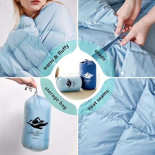 Down-Camping-BlanketPuffy-Down-Blanket-Packable-Lightweight-Down-Throw-Quilt-Water-Resistant-Outdoor-Travel-Blanket-for-CampingHikingStadiumPicnicCar-35x59Blue