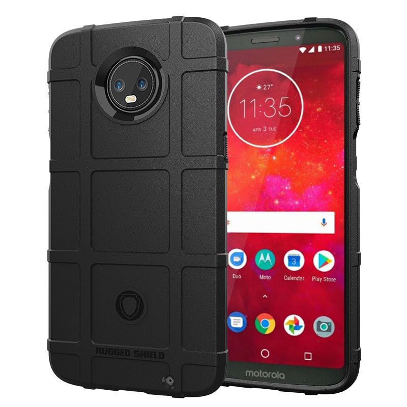 Jiajihua Funda Compatible con Motorola Moto Z3 (Force) / Z3 Play Funda Blanda de TPU a Prueba de Golpes y Anti caídas Black