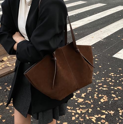 Image of Slouchy Suede Tote Bag Women Crossbody Hobo Shoulder Purses Travel Handbags
