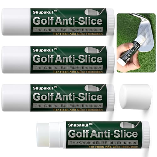 Shupakul 4 Pcs Golf Anti-Slice Anti-Hook Compound for Clubs Golf Driver Wax Stick to Reduce Side Spin Portable Golf Stick Compound Accessories for Boosts Distance Increases Accuracy