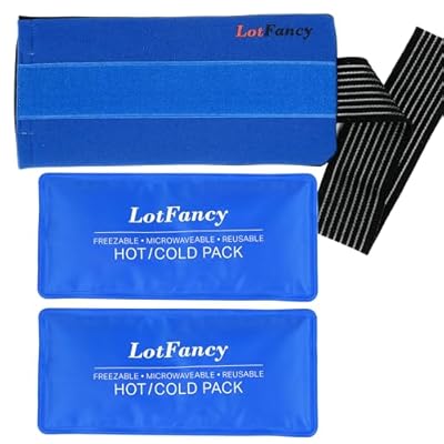 LotFancy Ice Packs for Injuries Reusable, 2 Gel Packs Wrap for Knee Head Neck Ankle Wrist Elbow Foot Legs Back Joint Pain Relief, Hot Cold Therapy for Surgery Recovery, First Aid