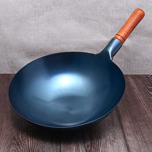 Wok de hierro con mango de madera, 30 cm miniatura 3
