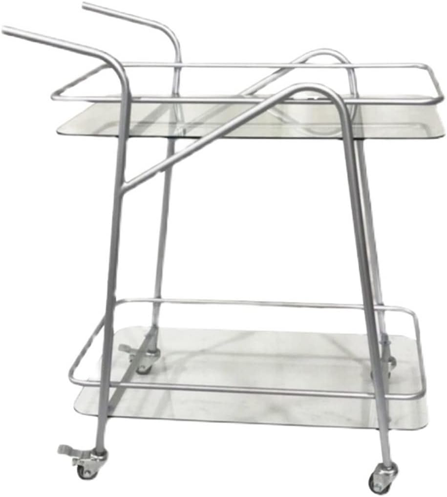 Glass Trolley Mobile Dining Cart Wine Cart European-Style Showroom Beauty Store Trolley Tea Cart