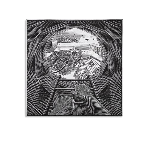 Peinture sur toile M.C. Escher haut de gamme, tableau salon des ténèbres à la lumière