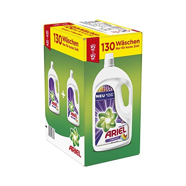 Ariel Waschmittel Flüssig, Flüssigwaschmittel, Color Waschmittel, Farbschutz, 130 Waschladungen (2 x 3.575 L) – Bild 3