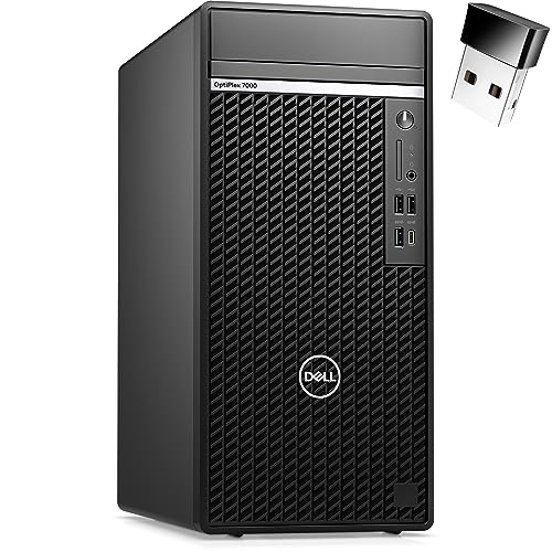 Image of Dell OptiPlex 7000 Tower Business Desktop Computer, 12th Gen Intel 12-Core i7-12700 to 4.9GHz, 16GB DDR5 RAM, 1TB PCIe SSD, WiFi 6, Bluetooth, Ethernet, Keyboard and Mouse, Windows 11 Pro