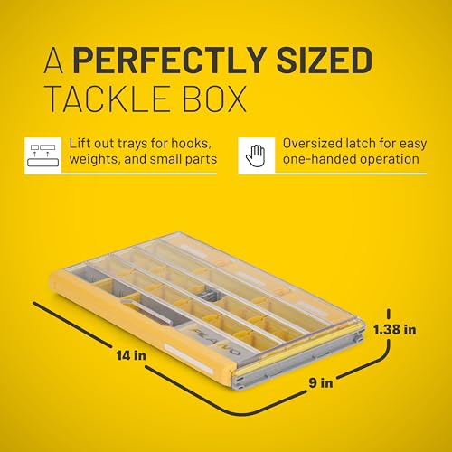 Plano EDGE Premium Terminal Tackle Utility Box, Clear and Yellow, Rust-Resistant Storage, Waterproof Tackle Tray Organizer for Weights, Hooks, and Baits — view 6