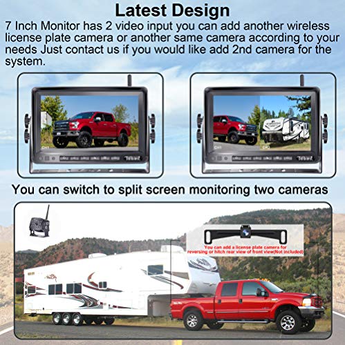 DoHonest S36 HD Digital Wireless Backup Camera with 7 Inch Monitor 2021 Newest Version High-Speed Rear View Observation System for RVs,Trucks,Trailers,5th Wheels Stable Signal IR Night Vision
