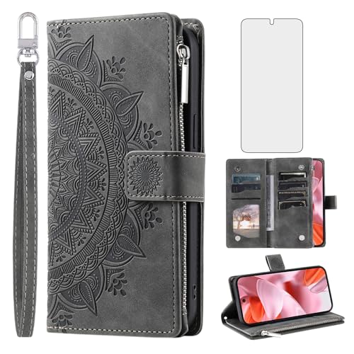 Étui portefeuille Pixel 9 Pro cuir protection intégrale fermeture éclair