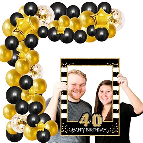 Black And Gold Balloon Garland Arch Kit, 113Pcs Black, Gold Confetti Balloons Star Foil Balloons For Men&Women 30Th 40Th 50Th 60Th Birthday Wedding Retirement 2023 Graduations Party Decorations #TOP7