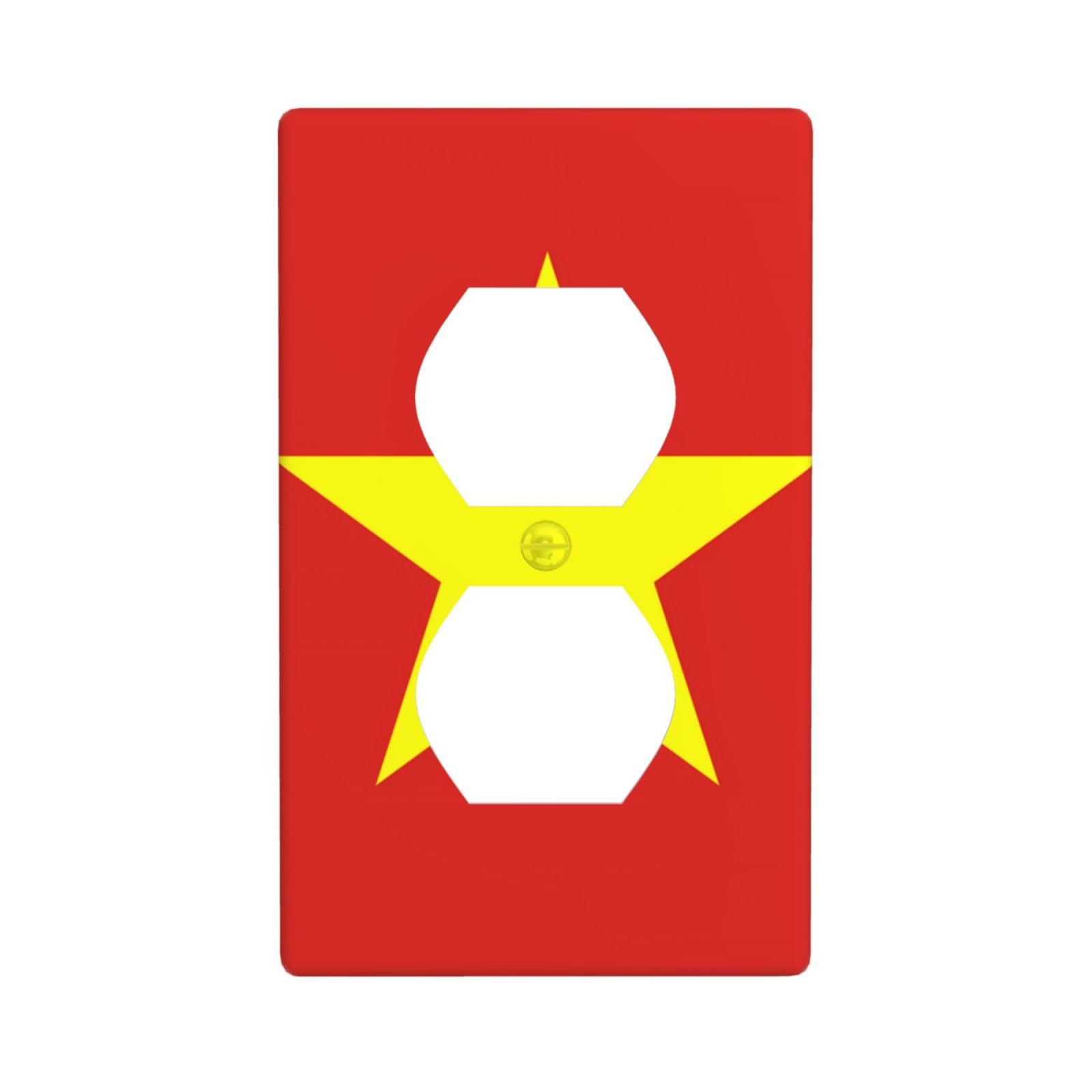 Vietnamese Flag Unbreakable Polycarbonate Switch Plate-1 Gang Screwless Wall Plate for Home Office