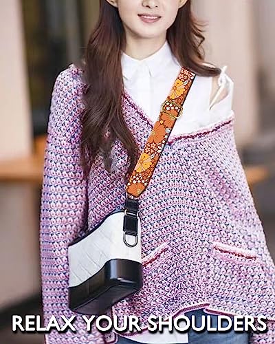 Image of Wide Purse Strap Replacement Crossbody Handbag Shoulder Strap Adjustable Bag Straps Replacement (Luxury Colorful Boho Flowers)