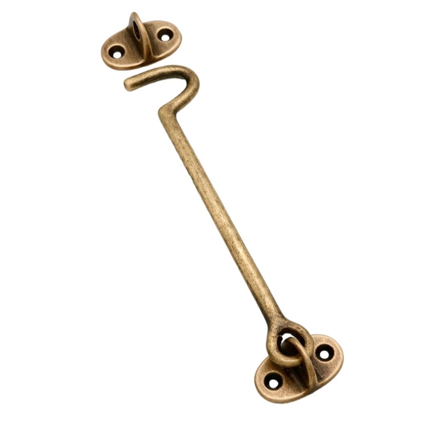 2 Stück Windhaken aus Bronze, Kabinenhaken, Messingöse, Schuppentor-Türriegel, geräuschloser Halter for Fenster- und Türverriegelung, Ösenbolzen-Haken Für Türen, Schränke(25cm)