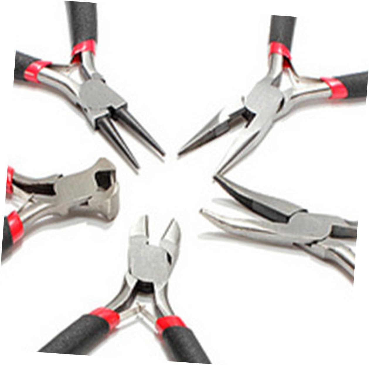 TEHAUX 5pcs Mini Jewelry Pliers Beading Tool Diy Craft Pliers Sturdy Comfortable for Glasses Frame Repair Jewelry Shop