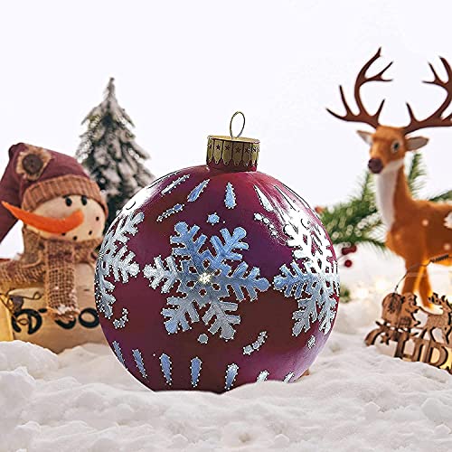 Aufblasbare Weihnachtskugel, 60 cm, riesige Weihnachtskugeln, Outdoor-Dekoration, große Weihnachtskugeln, Ornamente für Hochzeit, Festival,Heimdekoration,Hof,Rasen,Garten, Außendekoration,mit PUM (A) Cover