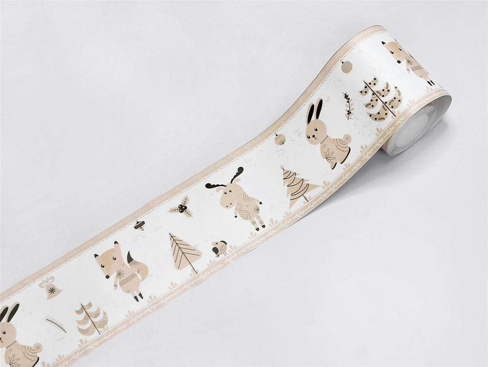 Wallpaper Border,Peel and Stick for Bathroom Border Tiles Cartoon Little Animal 10cm X 500cm