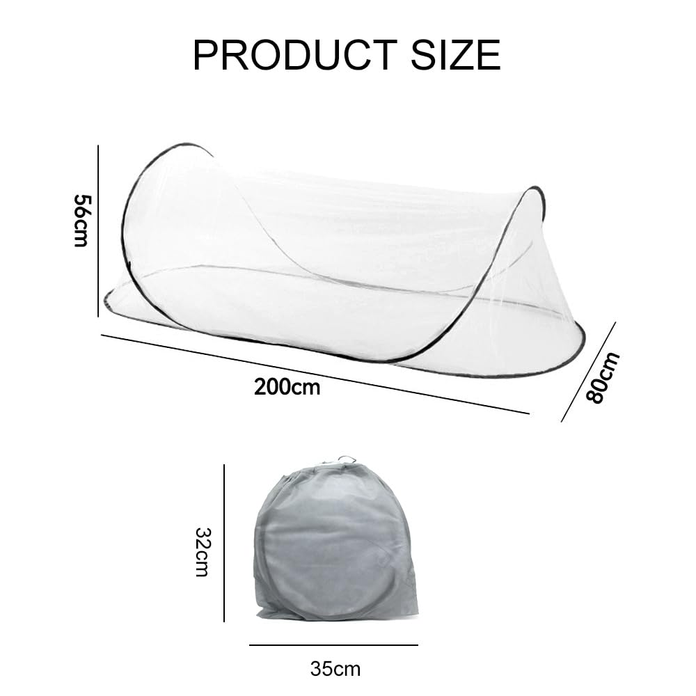 Zanzariera Pop Up 200 x 80 x 56 cm, Zanzariera portatile pieghevole, Zanzariera Pop Up Letto Singolo, per il viaggio, il campeggio e la casa