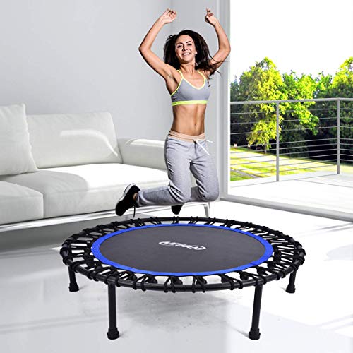 Newan 40" Silent Mini Trampoline Fitness Trampoline Bungee Rebounder Jumping Cardio Trainer Workout for Adults (Max. Load 330lbs) (Renewed)