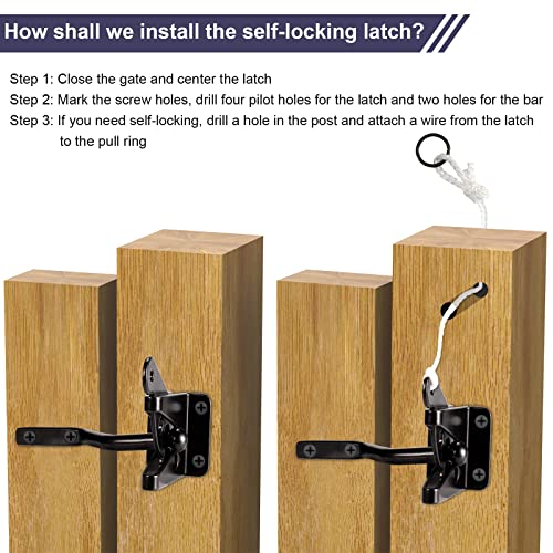 Image of 2Pack GoldOrcle 2Pack Anti Sag Gate Kit Heavy Duty No Sag Kit Gate Corner Brace Bracket for Wooden Gate Fence with a Self-Locking Gate Latch