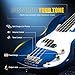 GLARRY Full Size Electric Bass Guitar Beginner Kit 4 String Exquisite Basswood Bass with 20W AMP, Cable, Strap, Bag and Accessories (Transparent Blue, 39