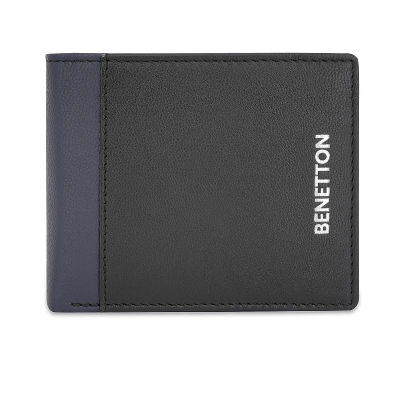 UNITED COLORS OF BENETTON Leather Maceo Men Global Coin Wallet - Black