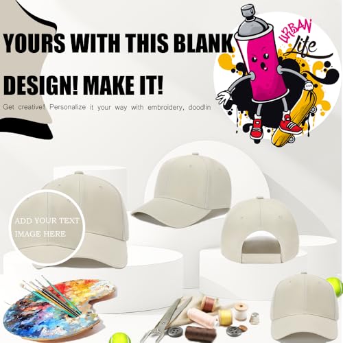 Image of ZH Plain Adjustable Baseball Cap - Lot of 12 Unisex Blank Design Caps