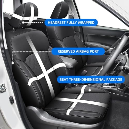 Image of IKABEVEM Custom Fit Seat Covers for Subaru Outback 2015-2019 Full Set Black