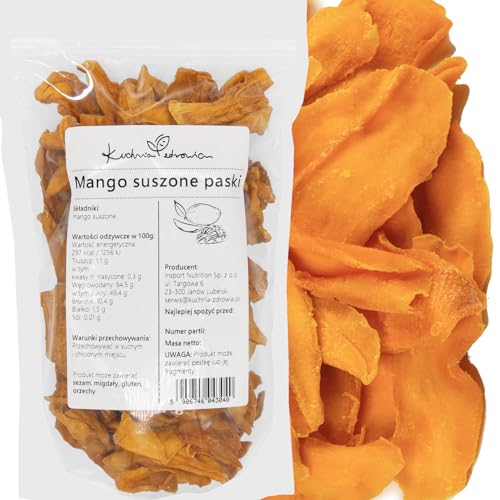 Mangue Séchée en Lanières 500g – Fruits Tropicaux Moelleux & Sucrés – Collation Naturelle Riche en Fibres pour Toute la Famille | KUCHNIA ZDROWIA