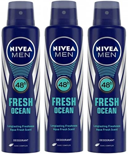 NIVEA Deo for women 3 set of Fresh Ocean deo for women deo nivia deo Body Spray - For Men (450 ml, Pack of 3)-image-0