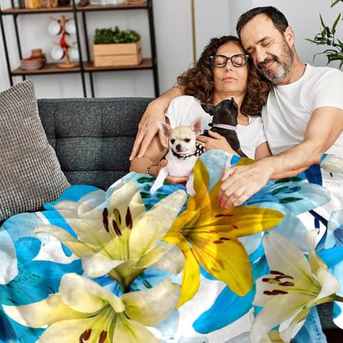 Couverture microfibre fleur de lys pour des soirées cocooning au salon