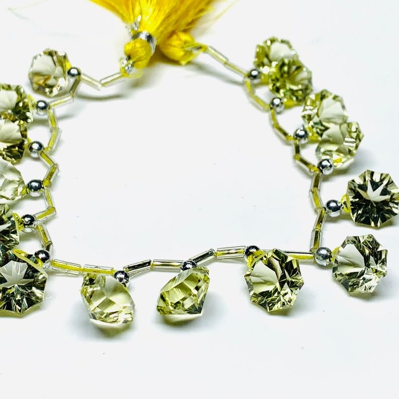 Quartz naturel citron en perles lisses 10x6mm d'exception pour colliers