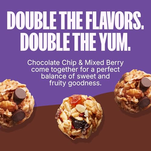 Image of MadeGood Granola Bites Chocolate Chip & Mixed Berry Variety Pack (28 Count) Gluten Free and Organic Snacks