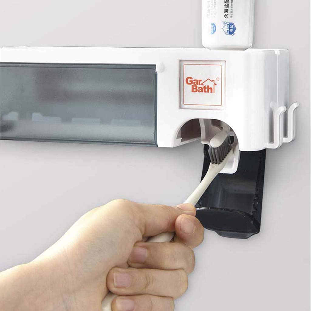 TJH - Sterilizzatore per spazzolini da Denti, sterilizzazione UV, scaffale per spazzolini da Denti, a Prova di Polvere, Bagno dentifricio da Parete Senza punzone Gray Caricatore di USB