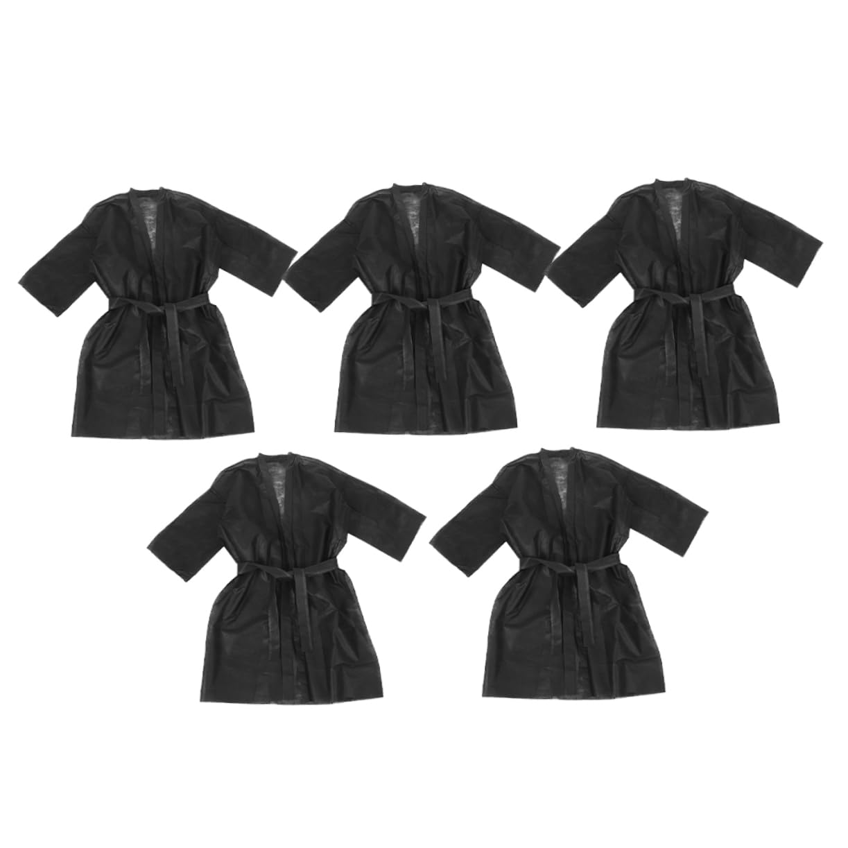 BESPORTBLE Salon Sauna Suit 5pcs Disposable Spa Towel Wrap Spa Robes Set for Women Black