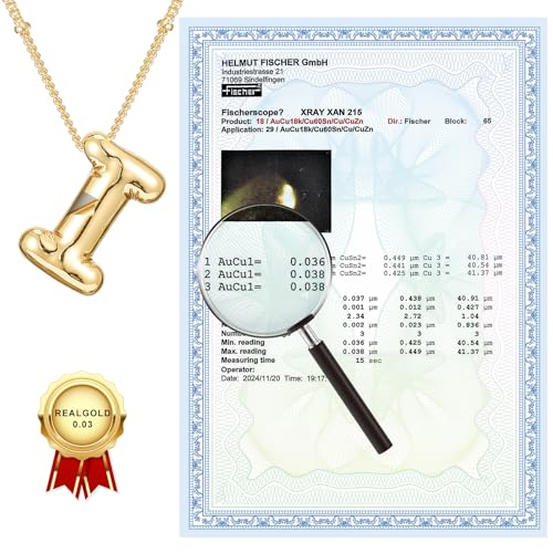 Promotion,Real Gold 0.03 Plated Gifts for Women,Bubble Letter Necklace Gold,Initial Necklaces Trendy,Birthday Gifts for Women Personalized (A)2