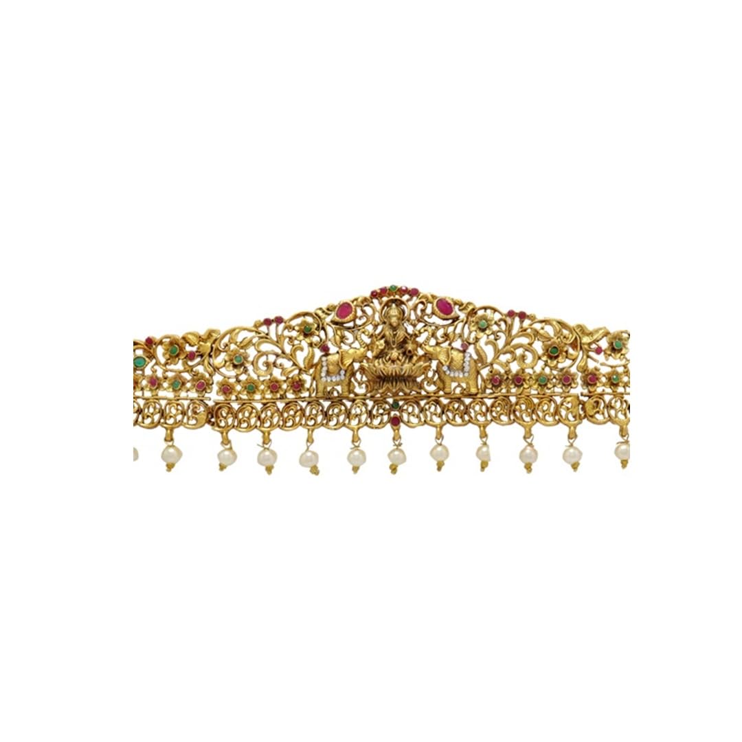 Srimathi Jewellers Antique Bridal Matte Gold Plated Kamarband For Girls & Women | Kamarbandh For Women | Gold Plated Multicolured Crystal Studed Kamarband | Traditional Bridal Saree Kamarbandh For Women and Girls | Bridal Kamarband for Women / Hip Ch (B0CV7ZJPQD) Amazon Price History, Amazon Price Tracker