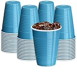 DecorRack Turquoise Plastic Cups, 12 oz Disposable Cups, Reusable Party Supplies (40 Count)