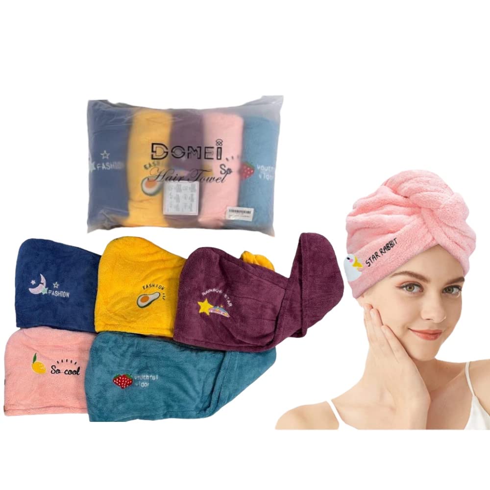 Serviette Seche Cheveux Turban 2pcs Double Couche En Toison De