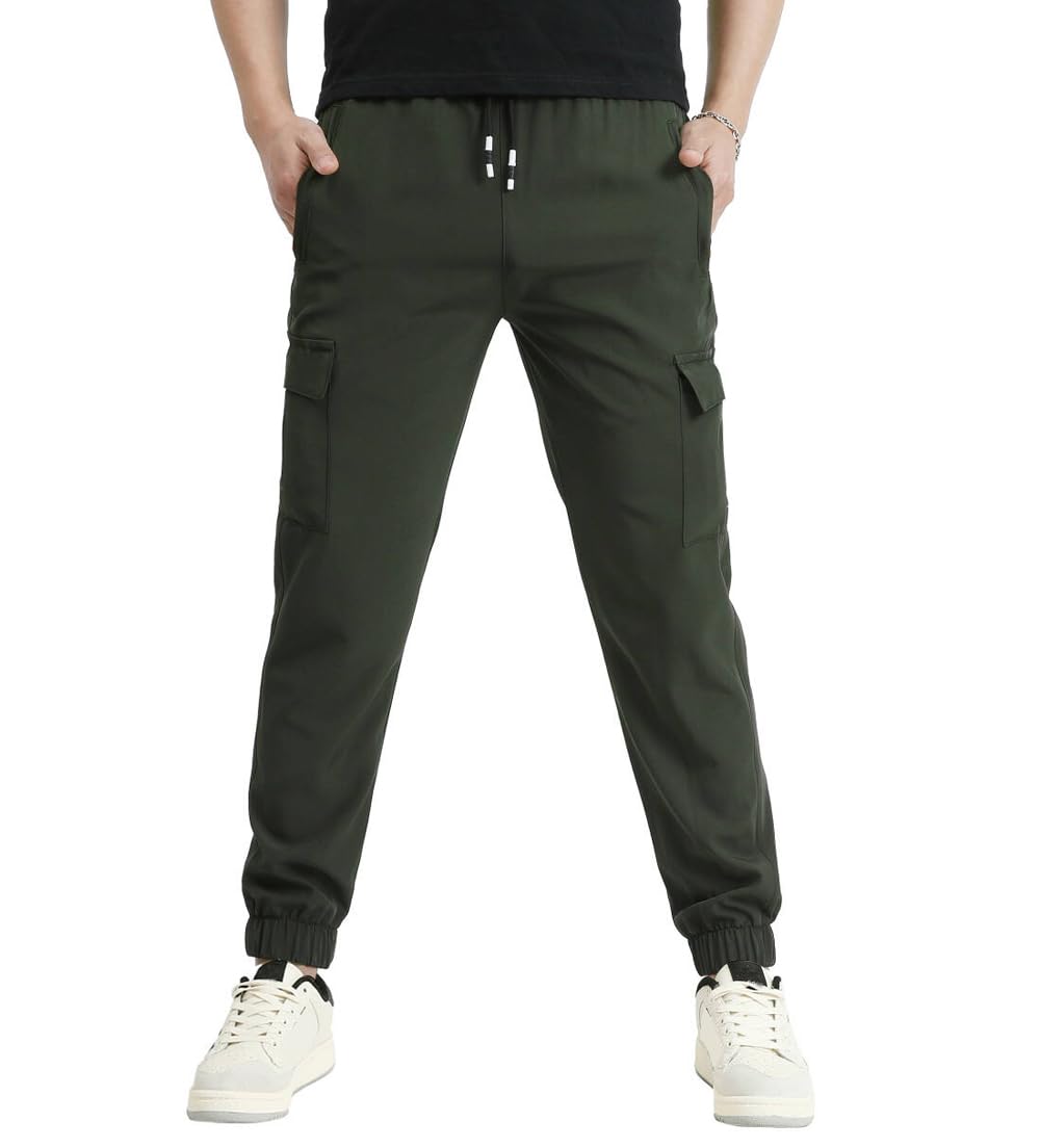 Boys Cargo Joggers Pants Outdoor Youth Quick Dry Hiking Pants Lightweight Athletic Pants with Zipper Pockets