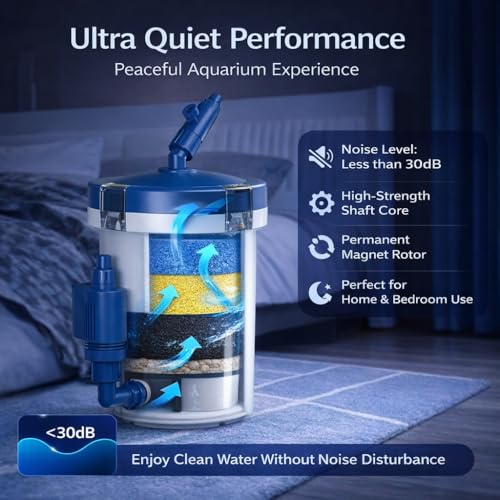 Image of VAYINATO YW-02B | 400L /H | 6W | Upto 3 Feet Fish Tanks, High Efficiency Aquarium External Canister Filter | Adjustable Flow Control | Multilayer Filtration System