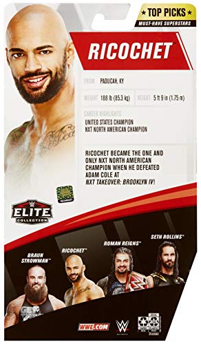 Wwe Mattel Ricochet Top Picks Elite Collection 6-Inch Action Figure With Accessory #TOP4