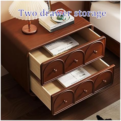 Curved Corner Nightstand, Stylish Bedside Table with Drawers, Versatile Side Table for Bedroom, Living Room, and Office, Space-Saving Design
