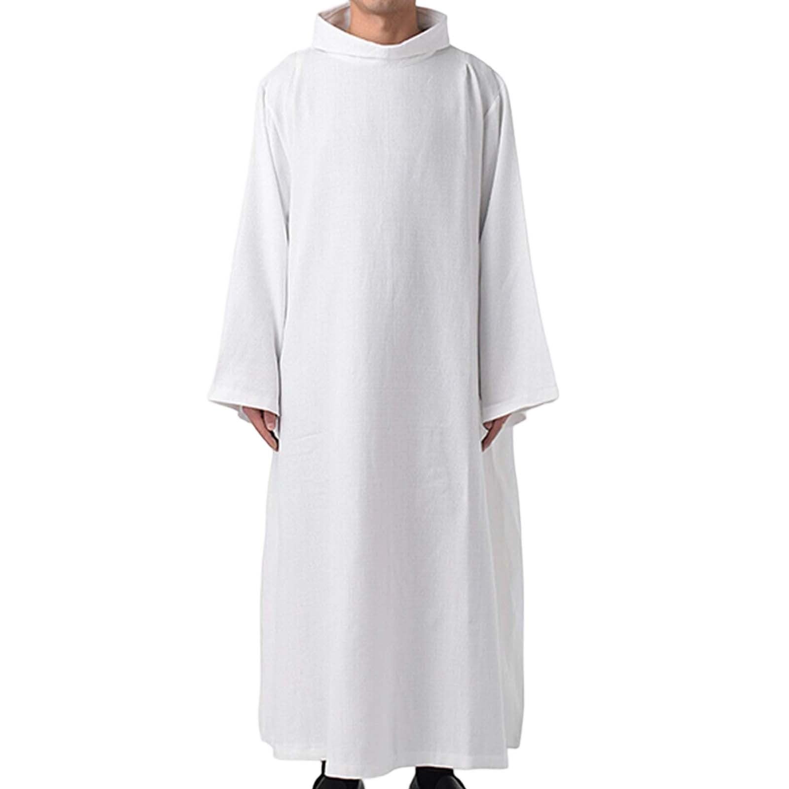 Vestidura de Pastor Túnica Blanca Sacerdotes Católicos Iglesia Ropa Clérigos Oriente Medio Larga