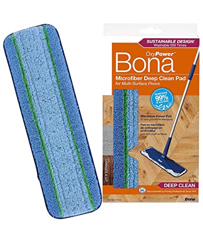 Bona Wischmopp Bezug, Bodentuch, Mikrofaser Deep Clean-Pad mit PowerLoop®-Technologie