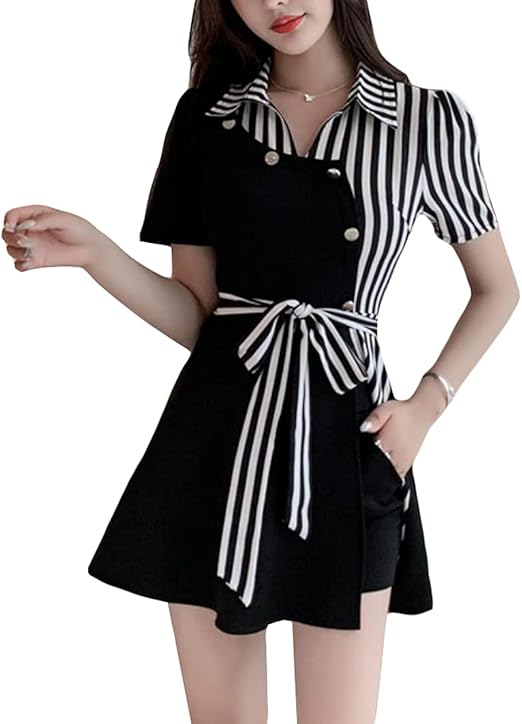Amazon Co Jp taiteng セットアップ レディース 夏 ワンピース ミニ フレア Aライン 半袖 ショートパンツ 黒 シャツ ワンピース ストライプ 切り替え きれいめ 上下セット ファッション 通勤 服 ファッション小物 Amazon Co Jp taiteng セットアップ レディース 夏 ワンピース ミニ フレア Aライン 半袖 ショートパンツ 黒 シャツ ワンピース ストライプ 切り替え きれいめ 上下セット ファッション 通勤 服 ファッション小物