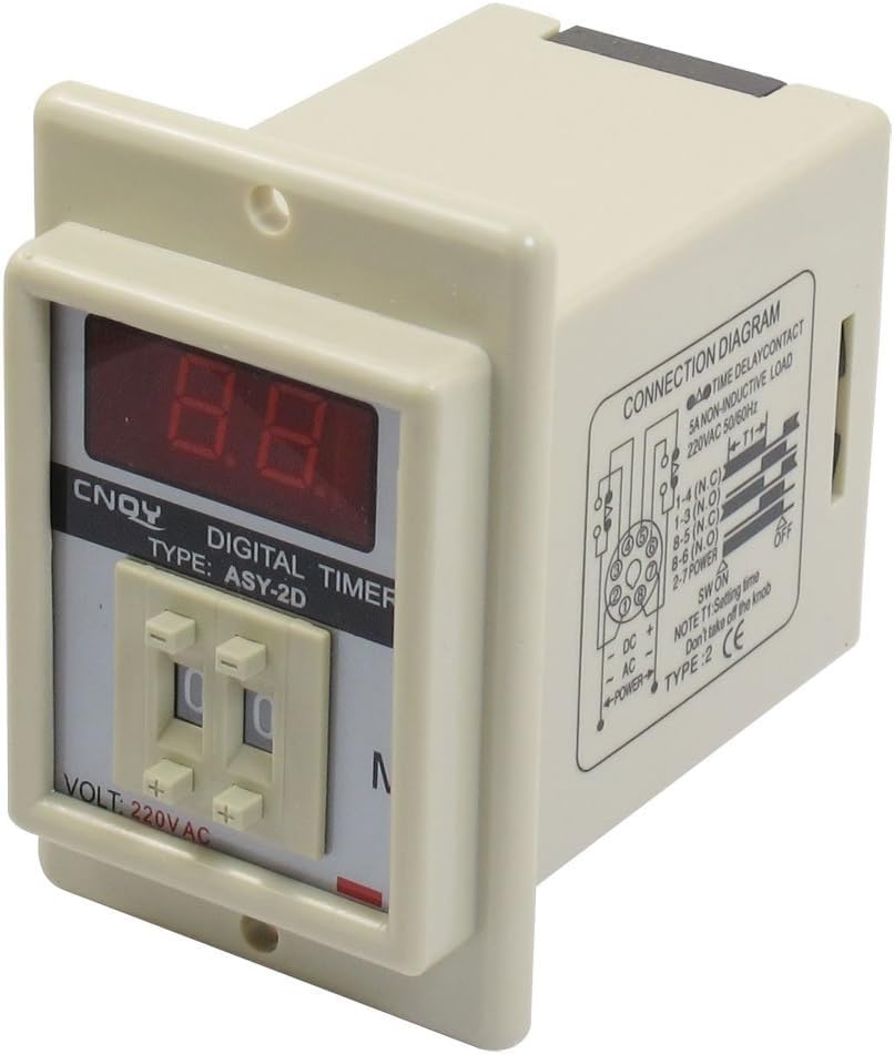 Relais temporisé ASY-2D Blanc AC 220V à retard à l'allumage 1-99 min 8 broches