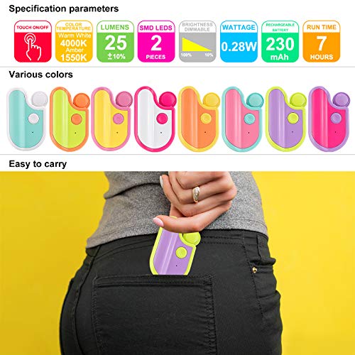 Image of Amber Reading Light Rechargeable, Book Light Kids for Reading in Bed, Clip On Reading Book Light, 2 Lighting Modes, Blue Light Blocking for Eye-Care, Small Bookmark Light for Bookworm-Green