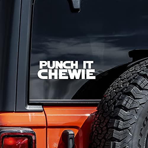 Punch It Chewie Decal Vinyl Sticker Auto Car Truck Wall Laptop | White | 5.5