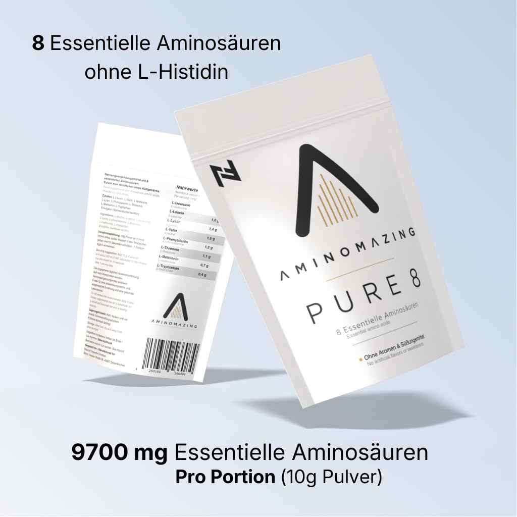 NF24 EAA Pulver 1Kg - Neutral ohne Zusatzstoffe wie Aromen und Süßungsmittel | enthält alle 8 essentiellen Aminosäuren | Aminomazing Pure 1000g Beutel